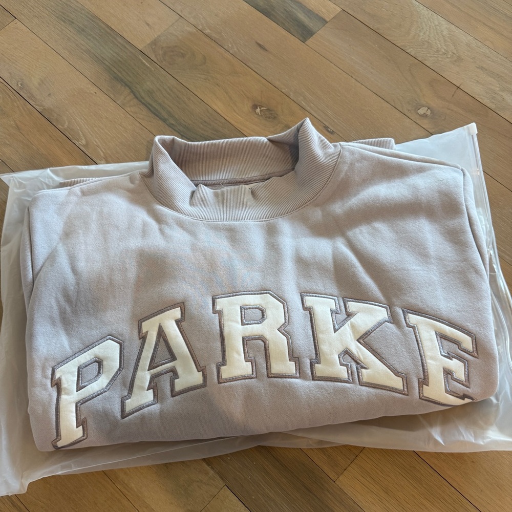 Parke varsity mockneck in lavender L/XL